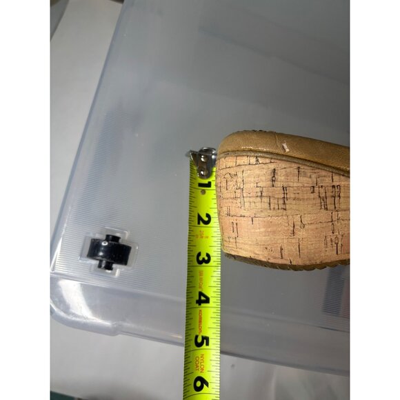 Volatile Woven Cork Wedge Sandals Tan Sz 10 Braided Strap Open Toe Faux Leather - Picture 12 of 12